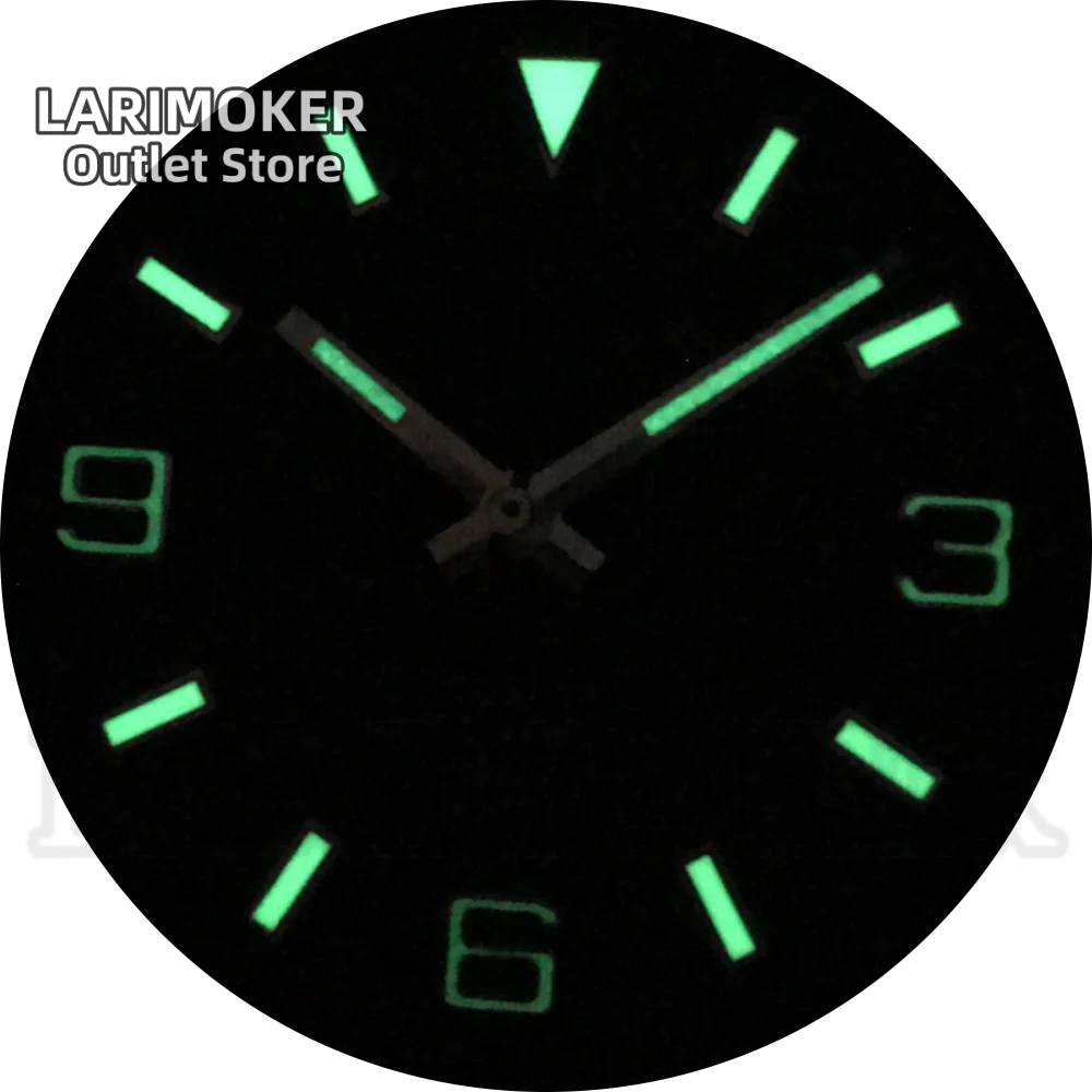 LARIMOKER 36 มม./39 มม.นาฬิกาผู้ชายสร้อยข้อมือสแตนเลส Ronda515-12h ควอตซ์ Sapphire คริสตัลสีเขียว Luminous Dial