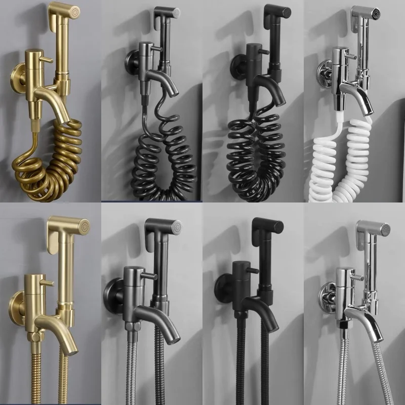 

Brushed Gold Handheld Toilet Bidet Sprayer Stainless Steel Bidet Shower Hygienic Shower Wall Toilet Bidet Sprayer Cold Water