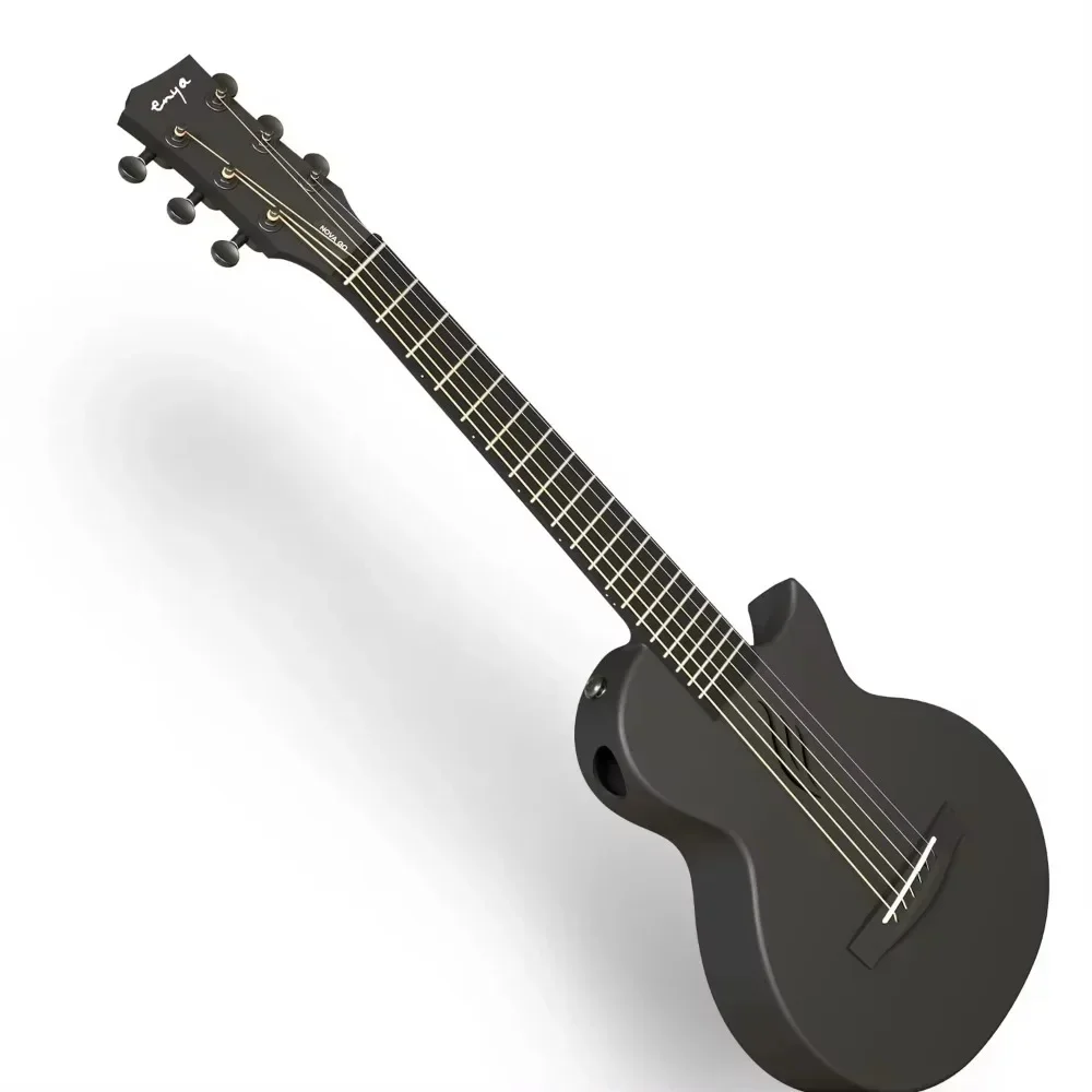 Enya Nova Go Mini Carbon Fiber Acoustic Guitar 1/4 Size Travel Acustica Guitarra w/Beginner Kids Starter Bundle Kit of Thickened