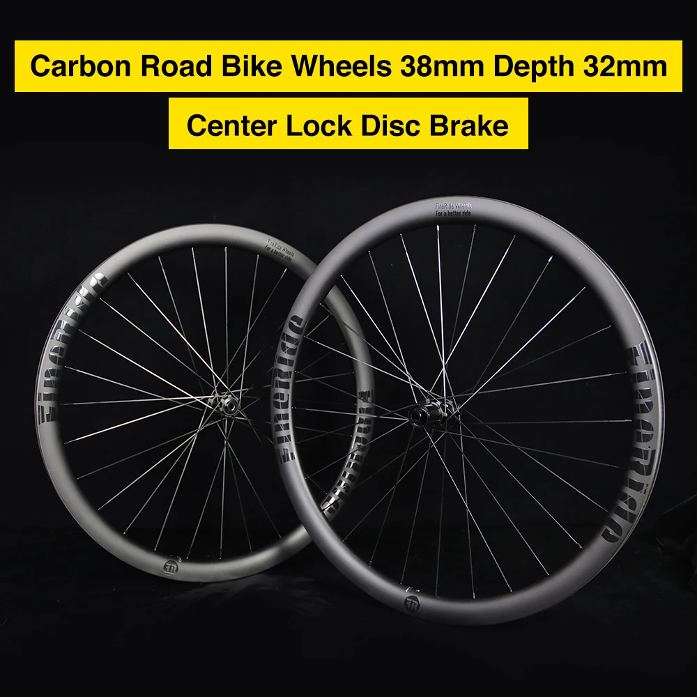 

FineRide 700c Road Carbon Wheels Tubeless Rims 36T Ratchet System R.A.T. Axles Carbon Fiber Road Bike Wheelset