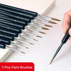 11/22pcs Miniature Fine Detail Paint Brushes Set Mini Paint Brushes for Oil Watercolor Painting Acrylic Model Painting Nail draw