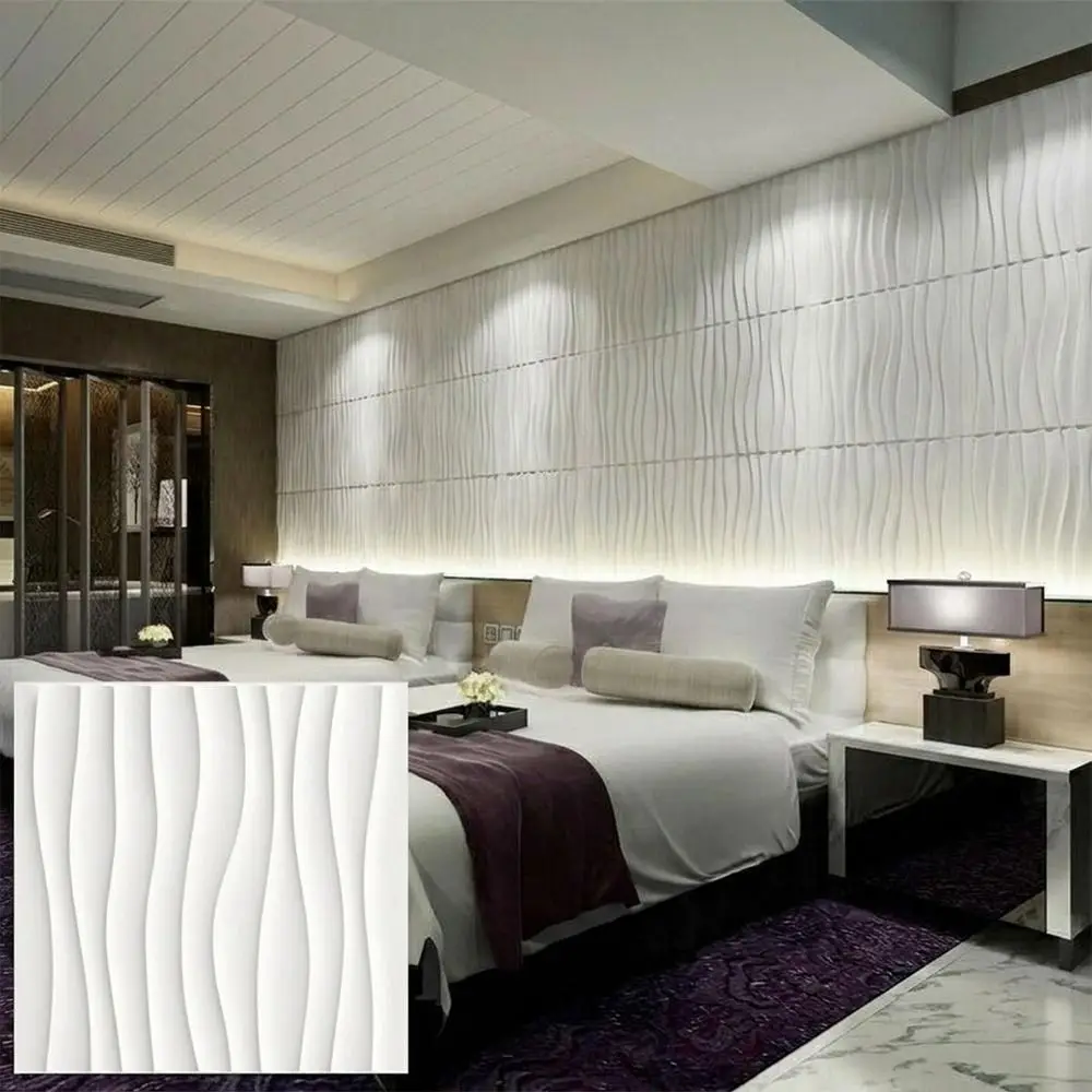 White 3D Wall Panel Three Dimensional 50*50cm Photo Background Board Geometric Pattern Embossed Texture