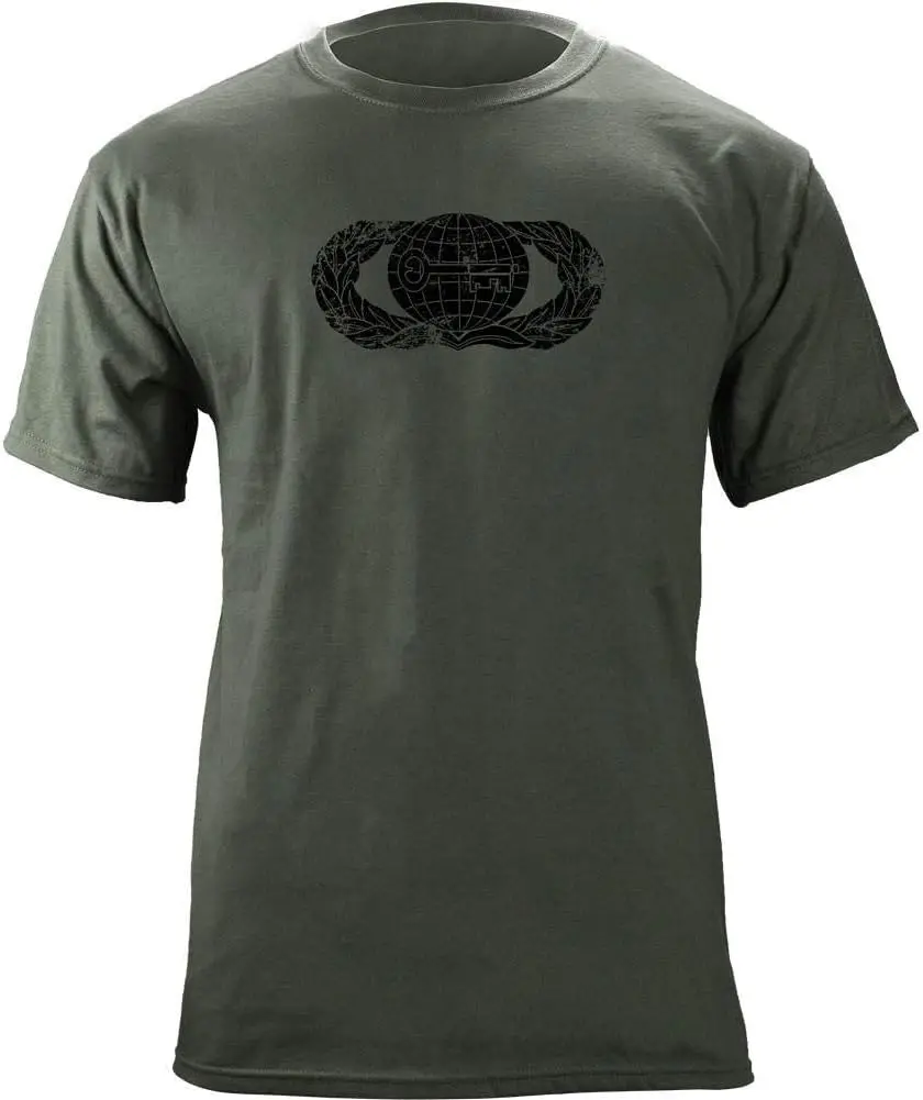 Vintage Air Force Intelligence Badge Subdued Veteran T-Shirt