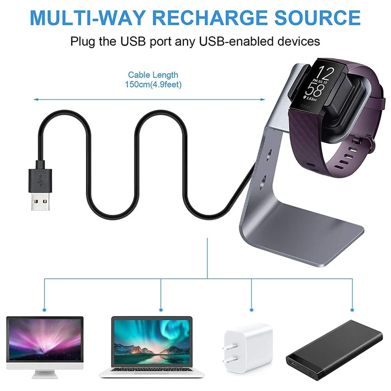 2PCS Charger Dock For Fitbit Charge 4/Charge 4 SE/Charge 3/Charge 3 SE, Portable Replacement Charging Dock Stand