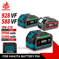 ONEVAN 22900mAh 29900mAh Rechargeable Lithium Ion Battery With Battery indicator Wrench Power Tool For Makita 18V Battery Pin