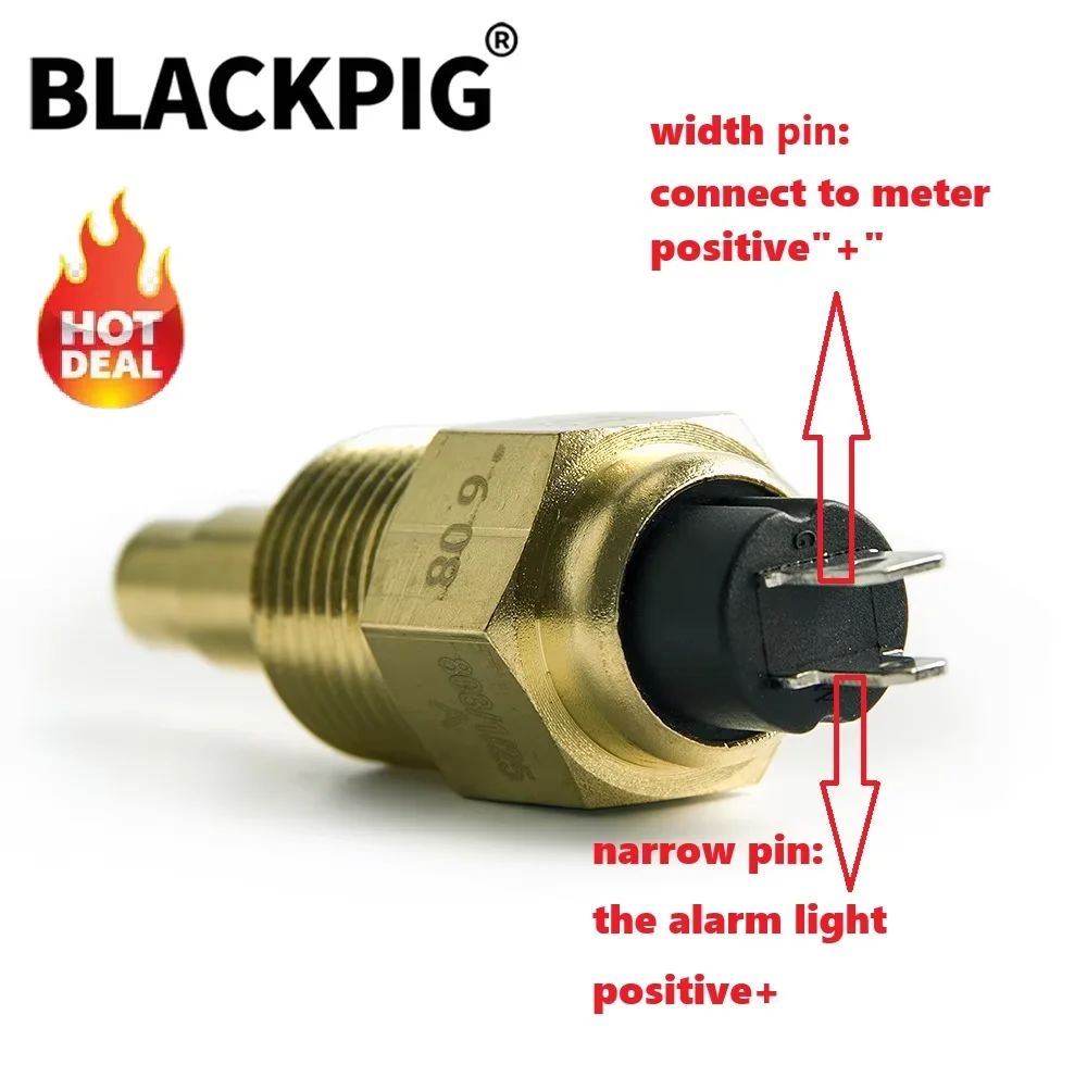 2PCS 1PCS 1/4NPT 3/8NPT 1/2NPT Diesel Engine Water Temperature Sensor Generator Parts NO Normal Open 6-24V  98±3 ℃ Alarm