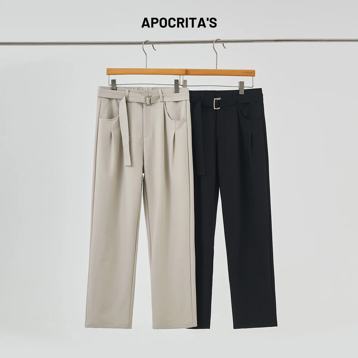 

Мужские повседневные шерстяные брюки прямого кроя, летние, тонкие, свободные, немнущиеся, для делового повседневного стиля, со средней посадкой, из смесового хлопка