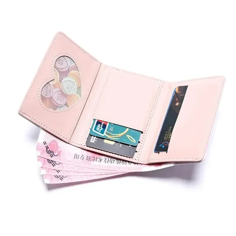 Girl Coin Pouch Tri-fold Cartoon Short wallet Cute Mini Women Wallet Bear PU Leather Credit Card Holder Wallets Money Bag Female