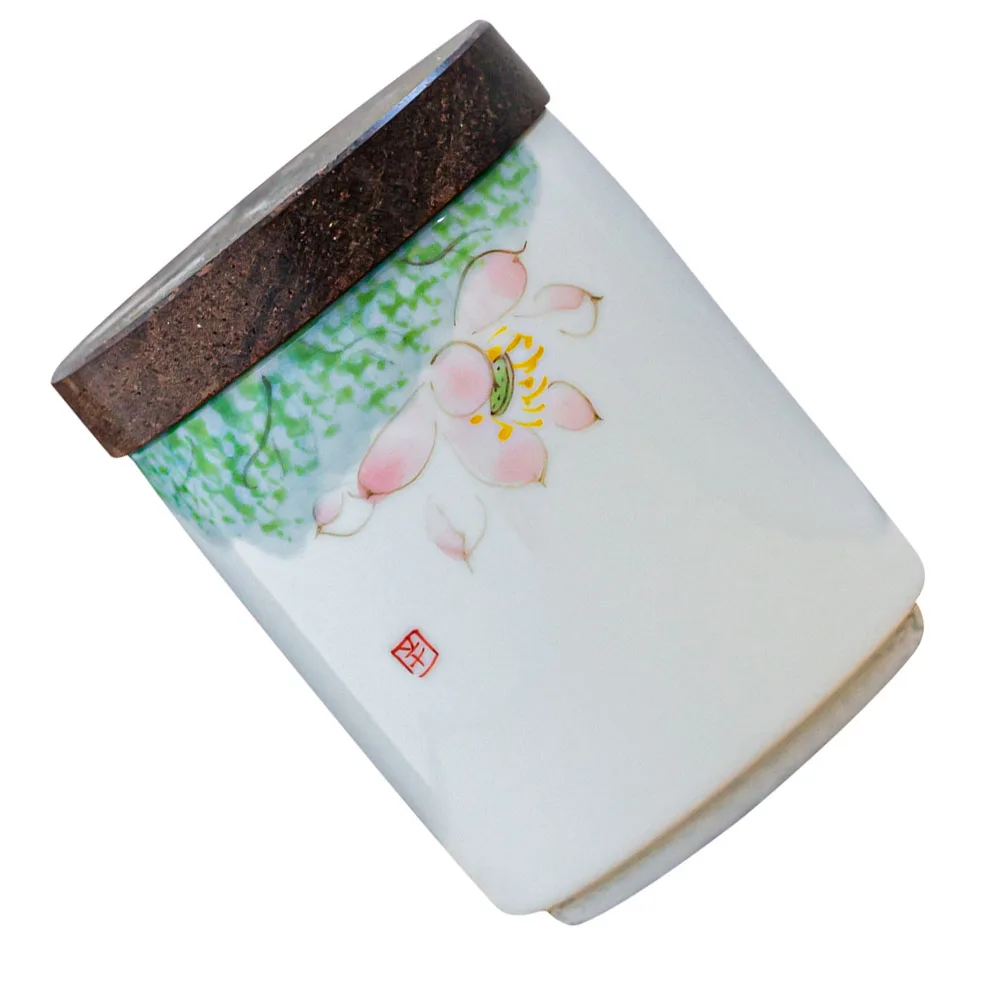 

Ancient Chinese Style Tea Canister H Painted Pattern Airtight Jar Household Ceramic Container Storage Bottle Pot