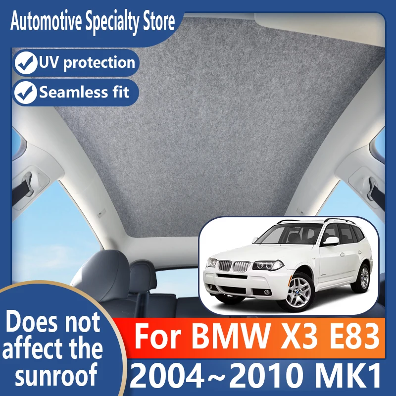

For BMW X3 E83 2004~2010 09 MK1 Car Panoramic Sunroof Insulation Roof Visor Electrostatic Adsorption Suede Fabric Sun Protection