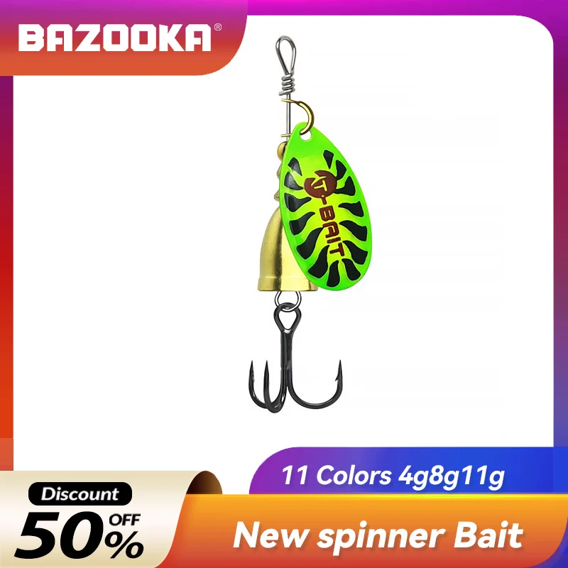 

Bazooka Fishing Lure 4g/8g/11g Spinner Spoon Metal Sequins Baits for Bass Trout Perch Pike Rotating Trout Hard Leurre Jig