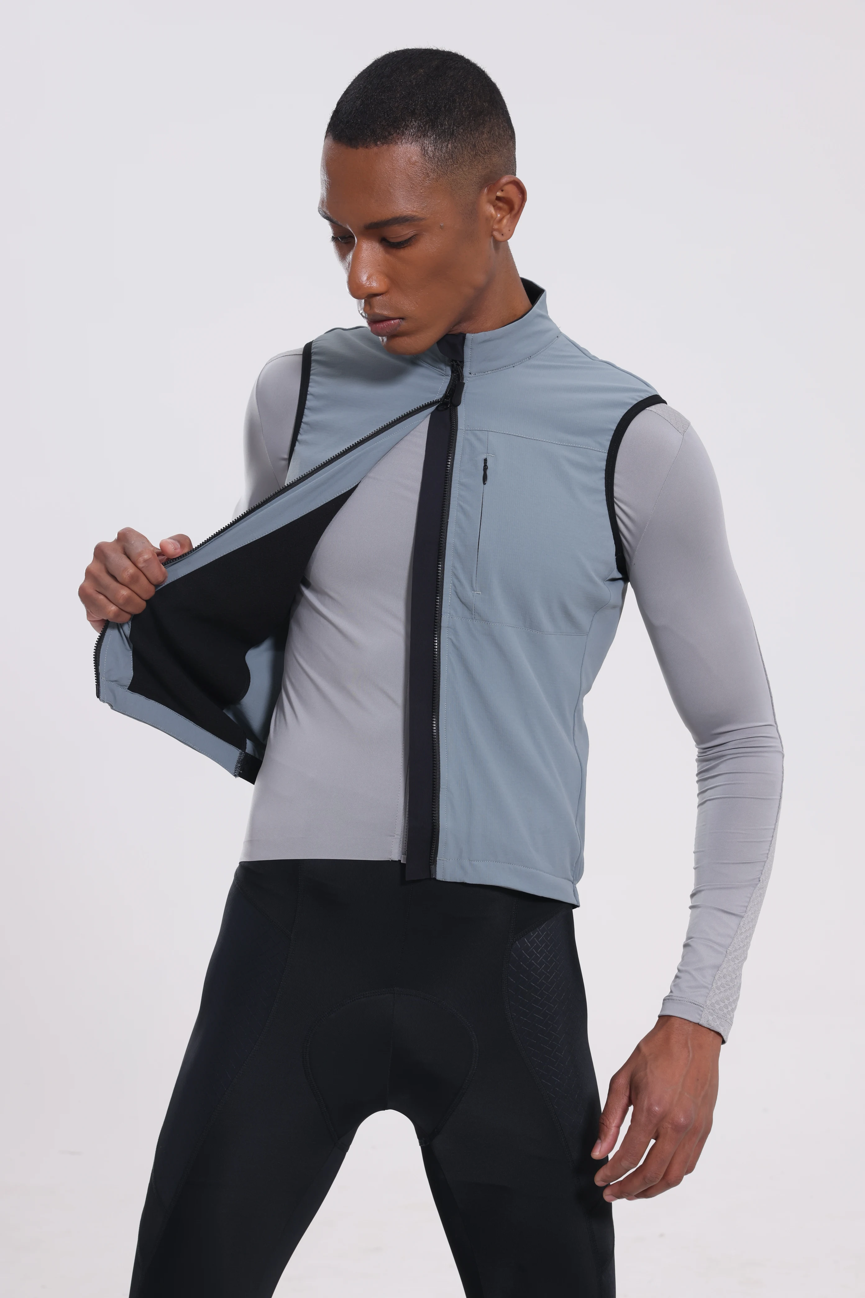 YKYWBIKE Herren Fahrradweste Winter Herbst Wasserdicht Winddicht Fahrrad Thermo Windjacke Rennrad Gilet MTB Fahrradbekleidung – Detail 5