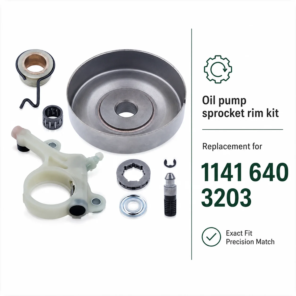 Oil Pump Sprocket Rim Kit Clutch Drum Needle Bearing Worm Gear Oil Filter for Stihl MS271 MS291 1141 640 3203 Chainsaw Parts Set
