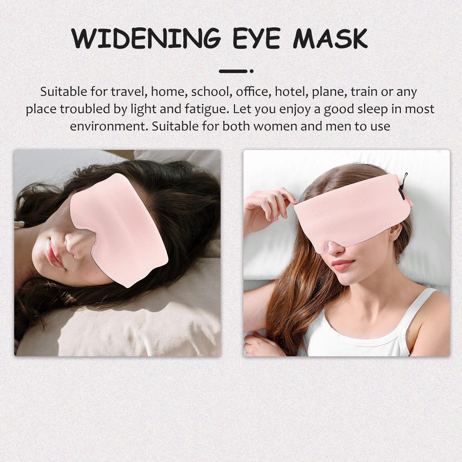 Full Coverage Sleep Mask Blackout Eye Cover for Men Women Comfortable Lightweight Adjustable Strap Ideal for Hotels Planes