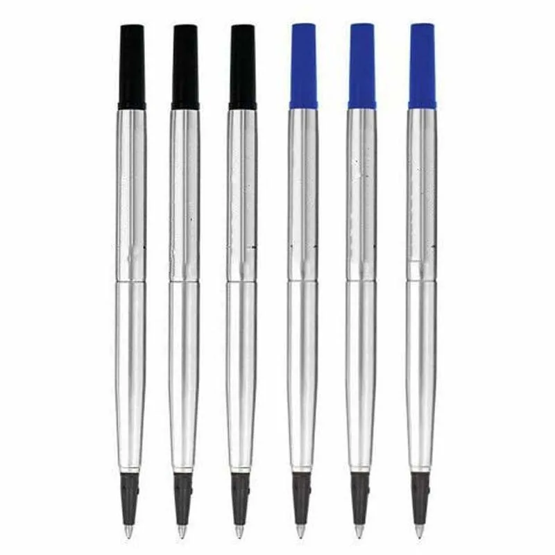 5PC/lot 122mm Black Roller Pen Refill Smooth Writing 0.7mm Metal Ballpoint Pen Refill Stationery Pen Accessories