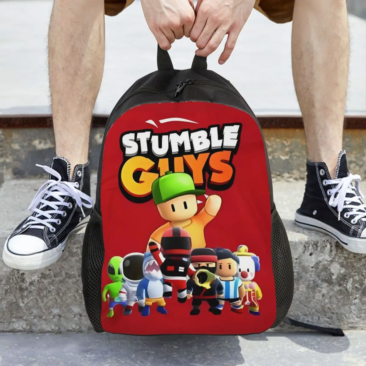 

Stumble Cartoon Guys Cool Backpack Sports Student Work Daypack for Men Women Laptop Computer Shoulder Bag