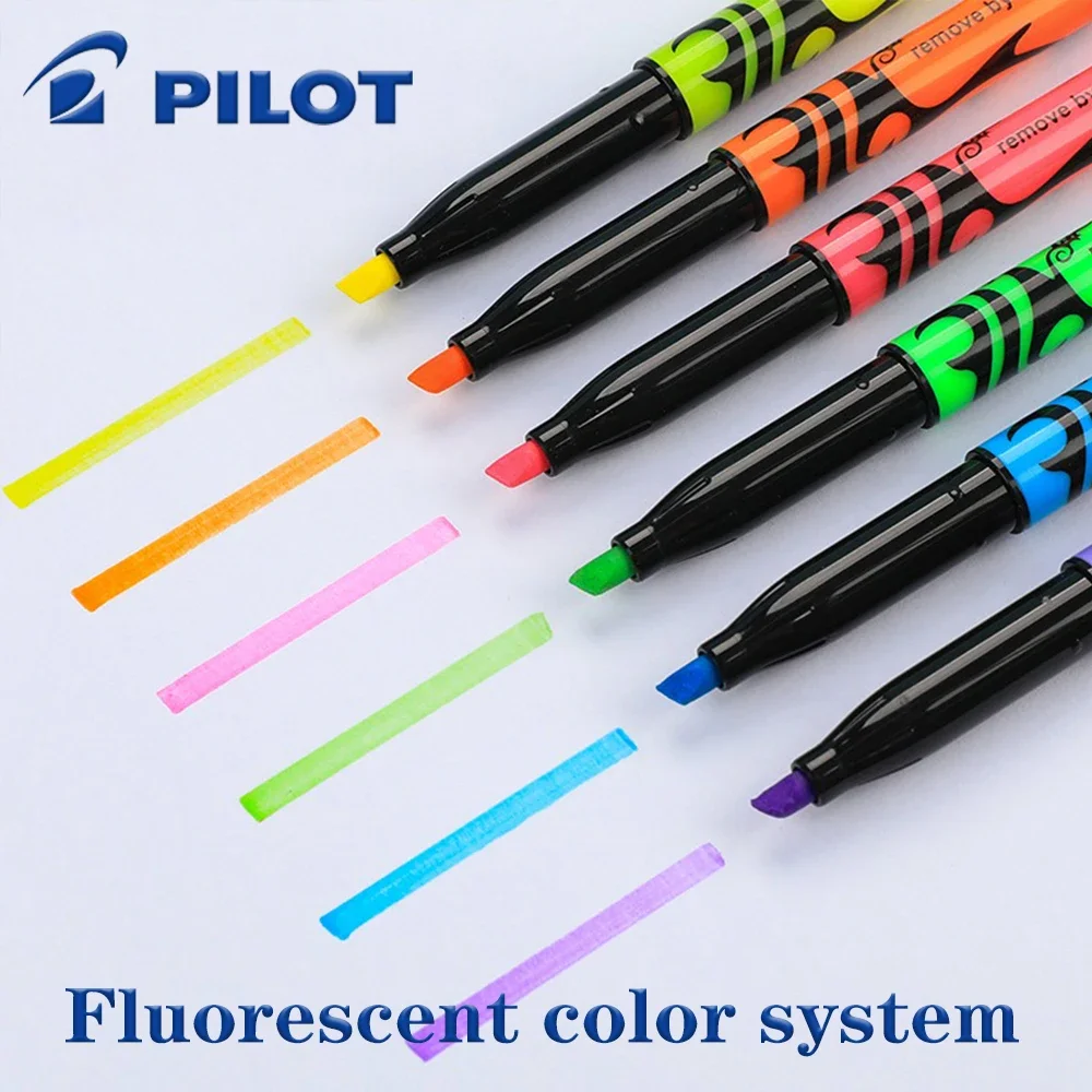 6 Color/set Pilot SW-FL Frixion Erasable Highlighter Pen Set Fluorescent Color Markers School Stationery Japanese Stationery view 3