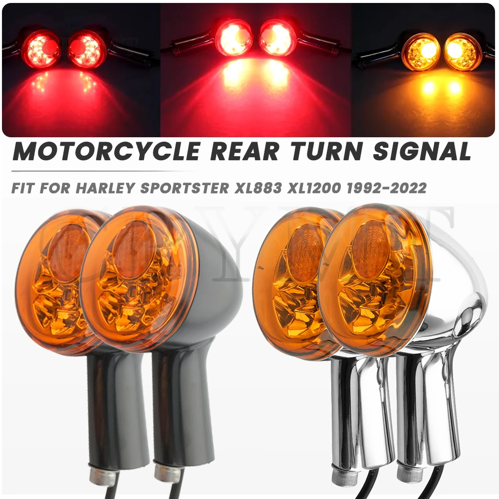 

Motorcycle Rear Turn Signals long handle LED Brake Lights Indicators Fit For Harley Sportster 883 Iron XL1200 48 1992-2021 2022