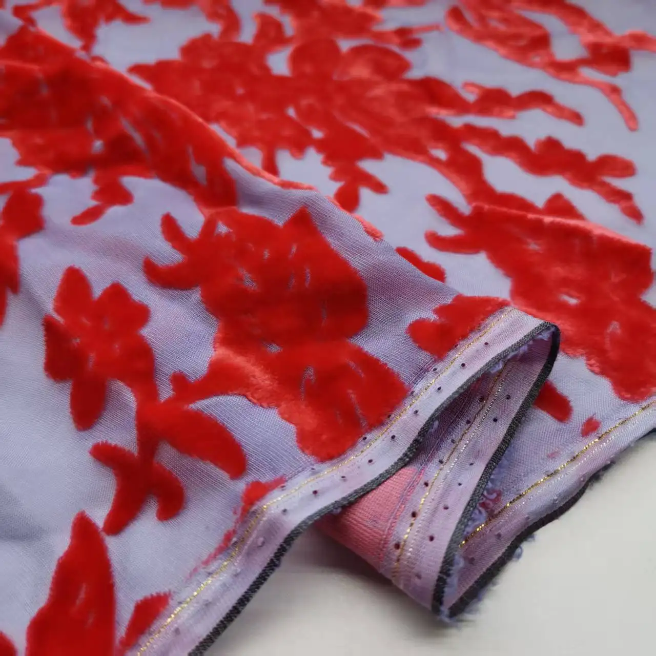

On Sale Silk Velvet Burn-Out Fabric Soft Cooling Luxury Shirt Dress DIY Sewing Material