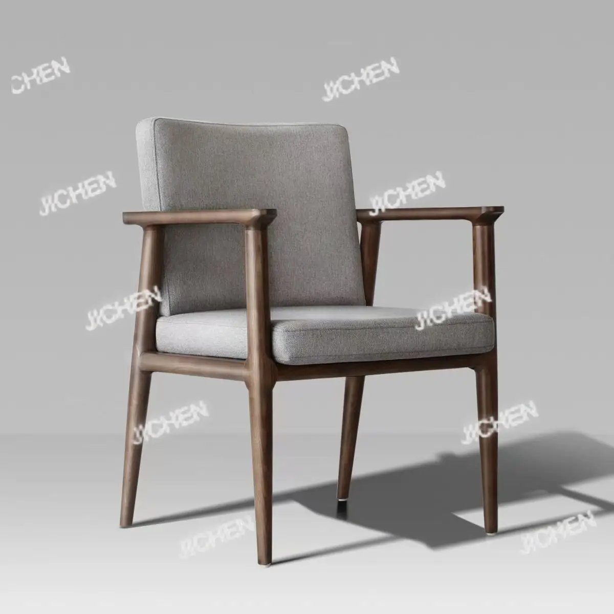 

Обеденный стул из цельного дерева в японском стиле, современная кожаная подушка для гостиной, стул для книги, домашний стул для отдыха