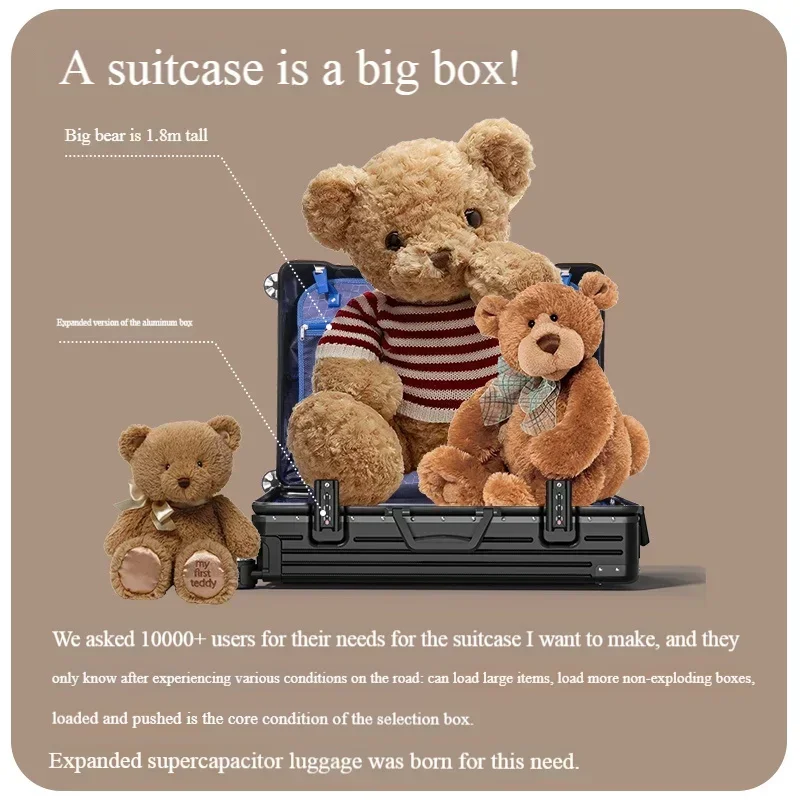 أمتعة من الألومنيوم والمغنيسيوم بنسبة 100%: حقائب بعجلات مقاس 20-28 بوصة - حقيبة حمل مع حامل أكواب، حقيبة سفر متينة ومجموعة أمتعة #5