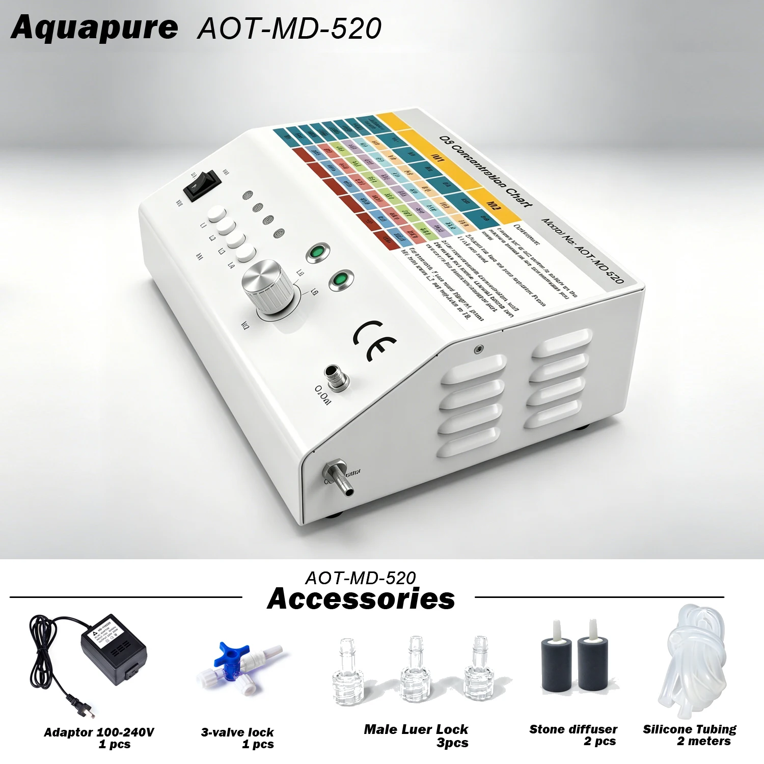 o3 generador kit equipo de ozonoterapia air water purifier  with Oxygen Regulator