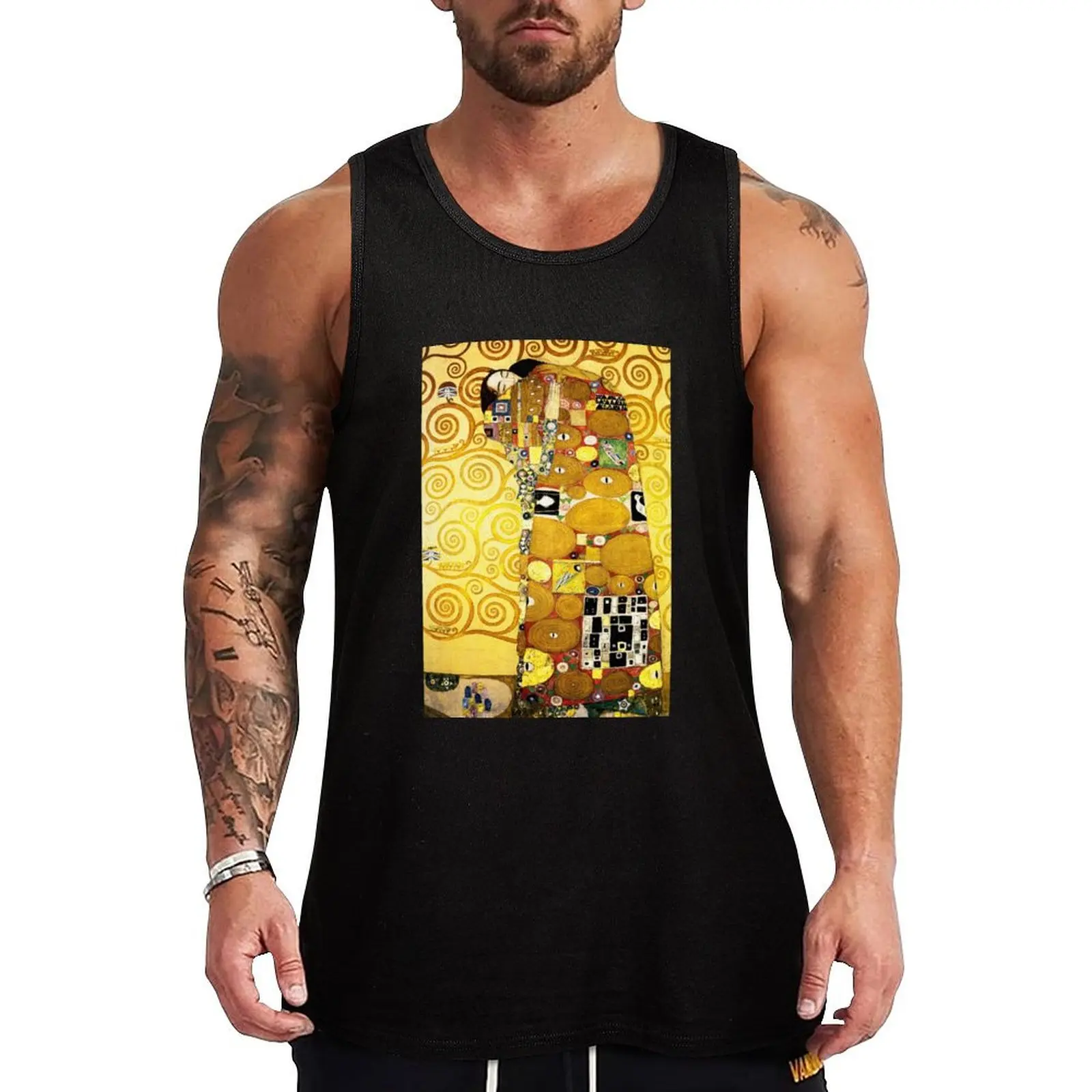 Gustav Klimt The Embrace Tank Top sleeveless tshirts for men Man sleeveless shirt clothing men sleeveless t-shirts for men