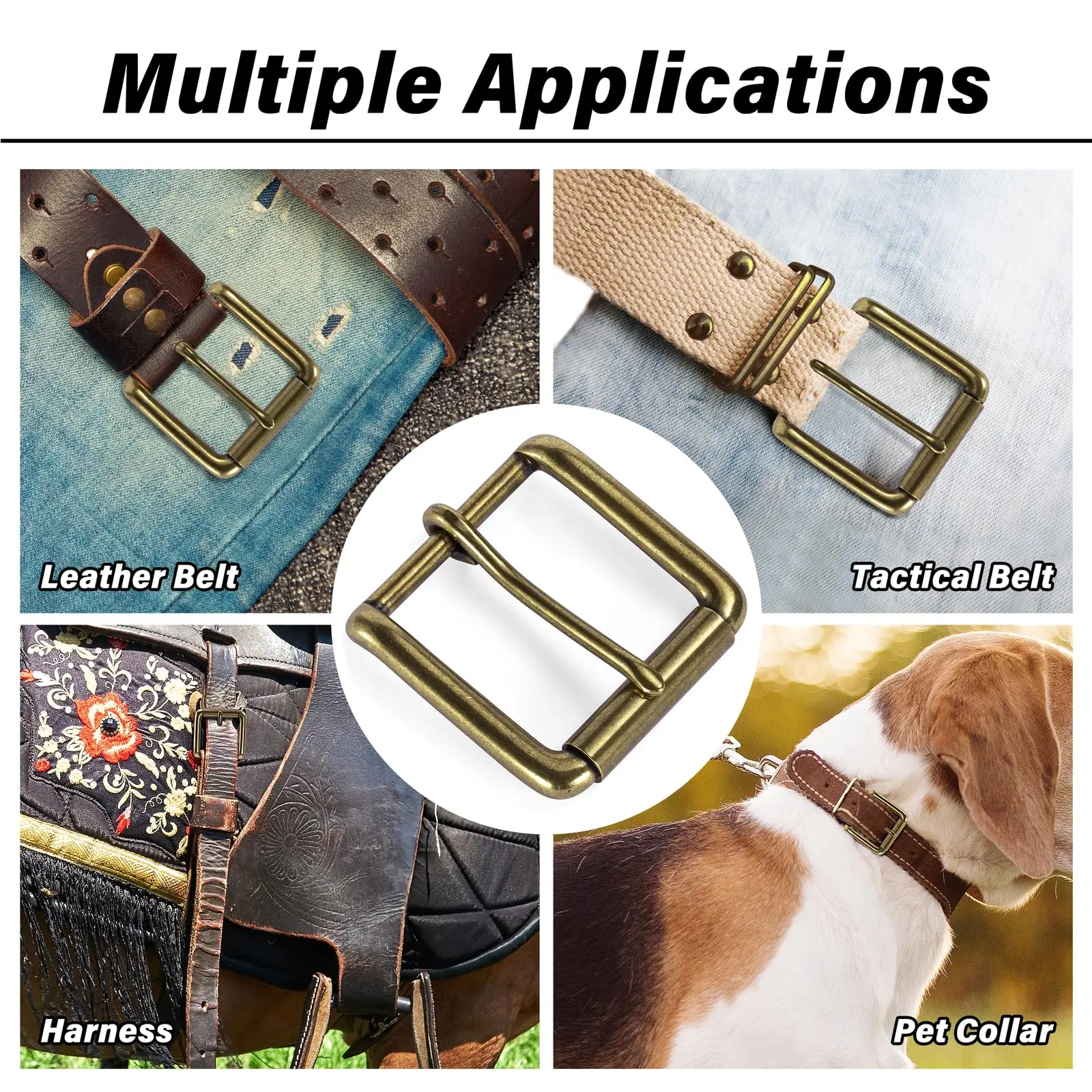 Hebillas de Metal de latón macizo para hombre, hebilla de rodillo para cinturón, pantalones vaqueros, cinturones individuales, cierre de cabeza, manualidades de alta resistencia, 40mm, 1 ud.