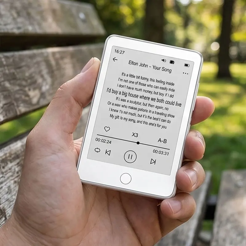 64GB 2.7‘’-3.5‘’inch E-ink Screen MP3 Player Lossless Music Mini E-book Reader Bluetooth No Blue Light Eye-Friendly Student