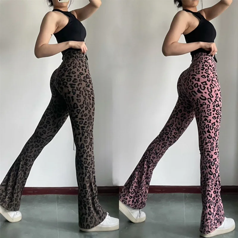 Damskie spodnie długie z otwartym kroczem, rozszerzona wersja jogi, oddychające, mikro-pull, z wysokim stanem, sportowe, do zamiatania podłogi, wzrost 175 cm.