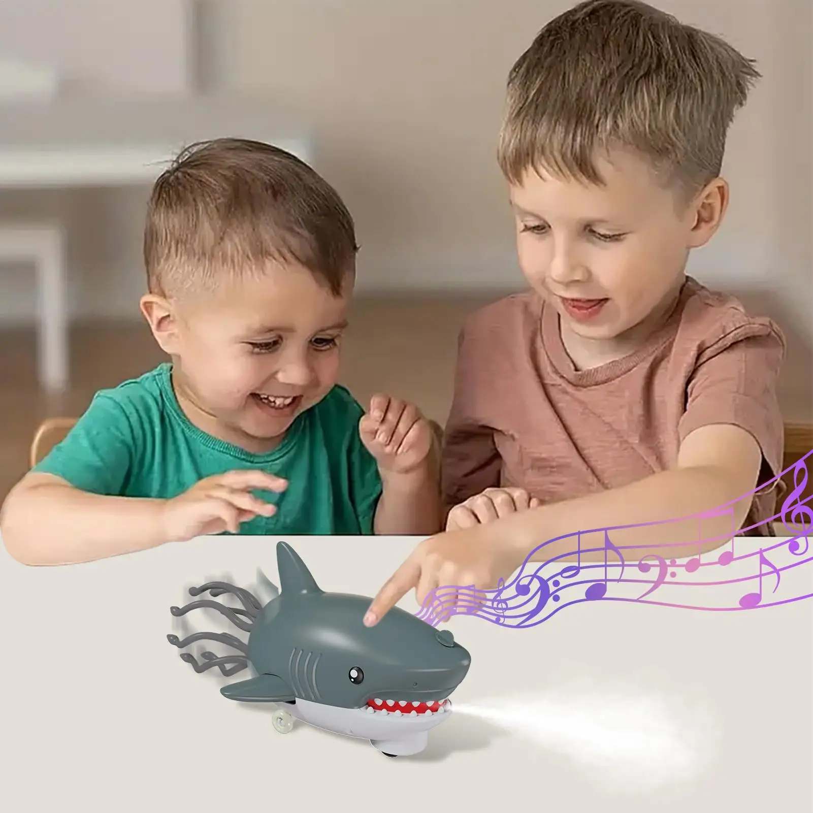 Interactive Shark Toy Light-Up Shark Shape Doll Animal Soother Toy For Family Kids Boy Party Indoor Kindergarten Home Birthday