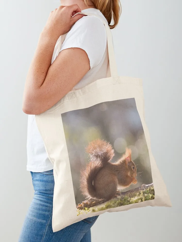 

Red squirrel in the light Tote Bag reusable grocery bags Handbags Canvas bag for women shopper bags