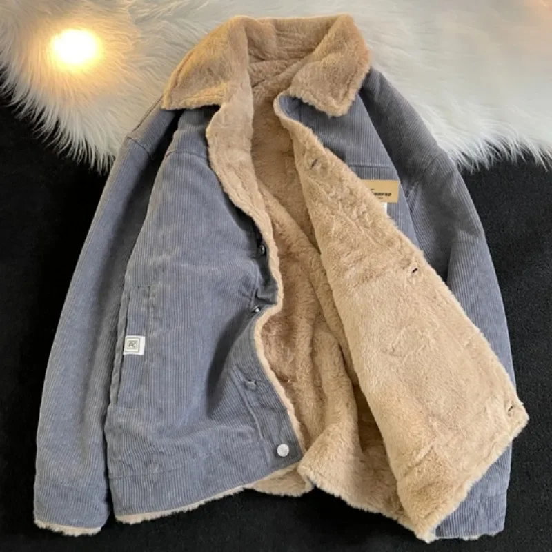 Vintage corduroy padded jacket loose casual fashion padded jacket top