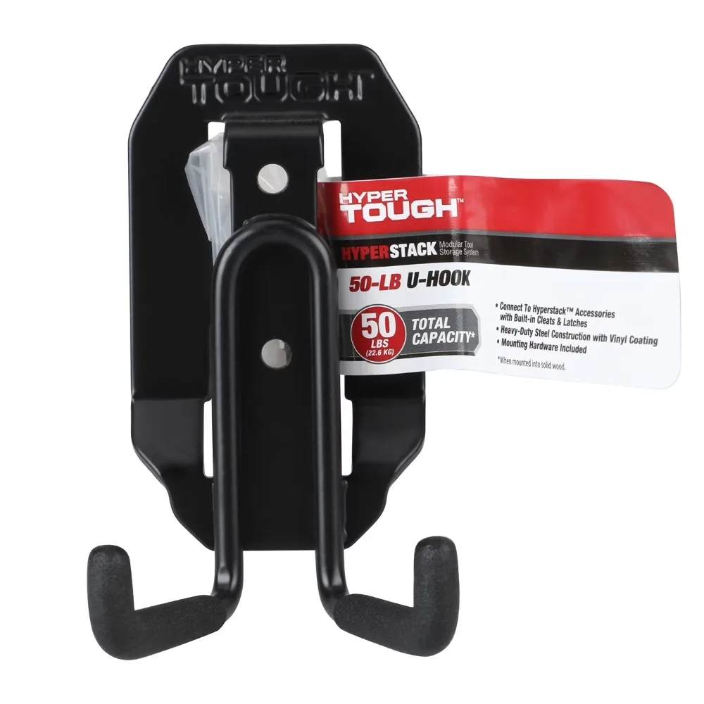 Hyper Stack Compact Heavy Duty Steel Utility Hook for Home Garage Storage Organization Black view 5