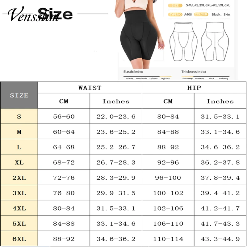 Vensslim Butt Lifter Shapewear Body Shaper Shorts Women Paded Panties Tummy Control Panties Hip Enhancer Waist Trainer Underwear