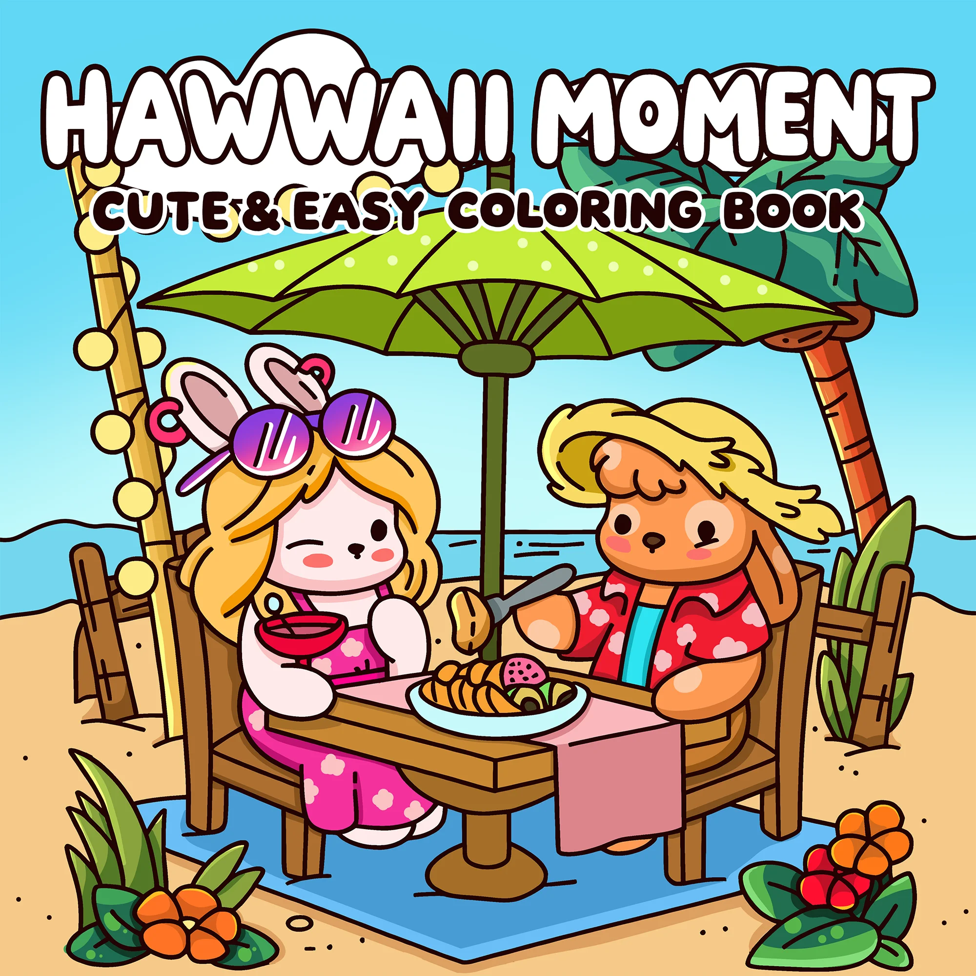 Picture Book With 24 Pages Suitable For Travel And Leisure Featuring The New Summer Theme Seaside Hawaii Coloring Book