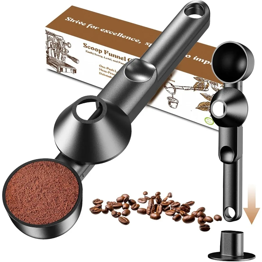 

Coffee Scoop with Fel for Ground Coffee Protein Powder and Tea for Reusable K-Cup Refiller 2TBSP Mess-Free Fel Design Prevents
