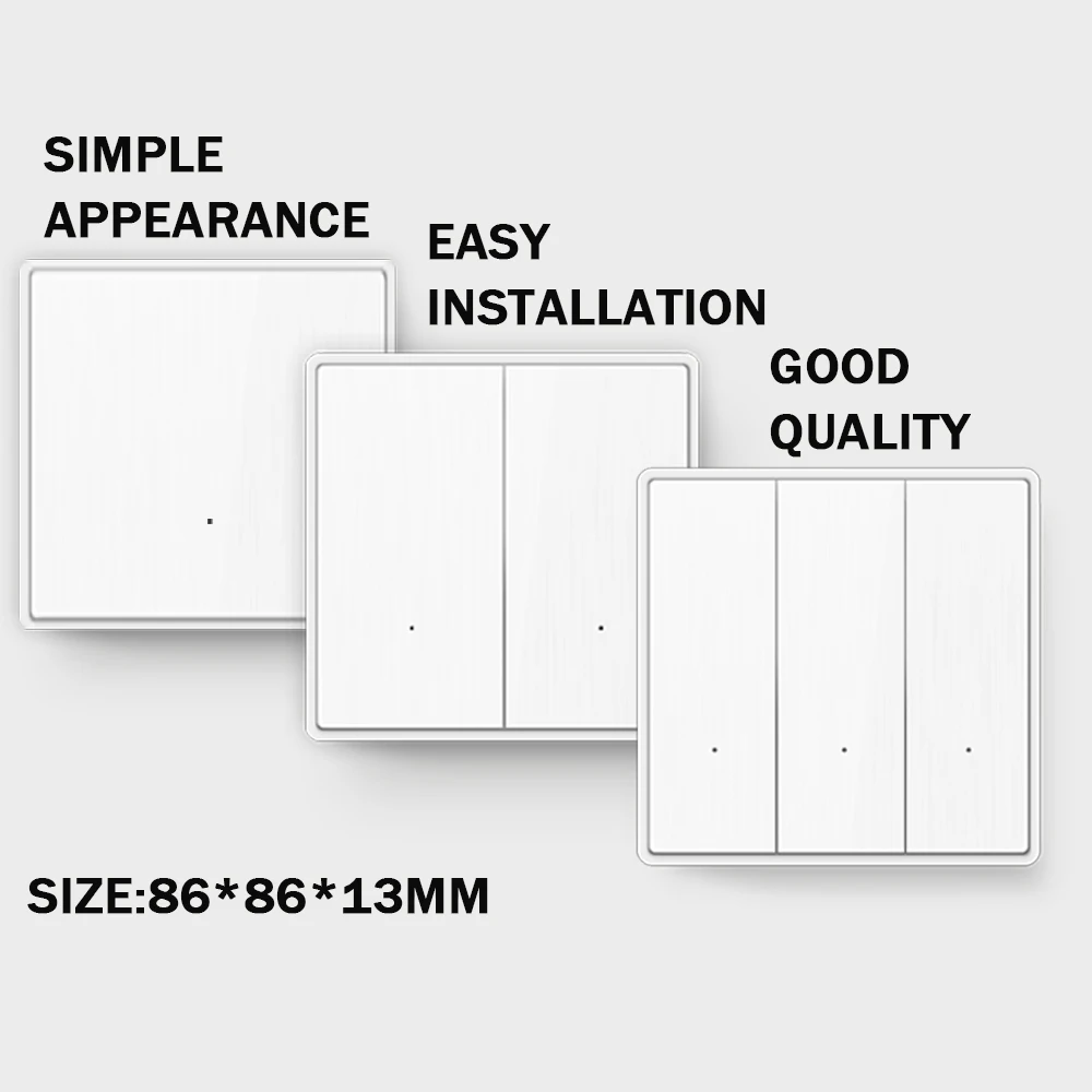 LEDランプ付きワイヤレススマートスイッチ,433MHz,タッチコントロールとプッシュボタン付き,10A,110V,220V