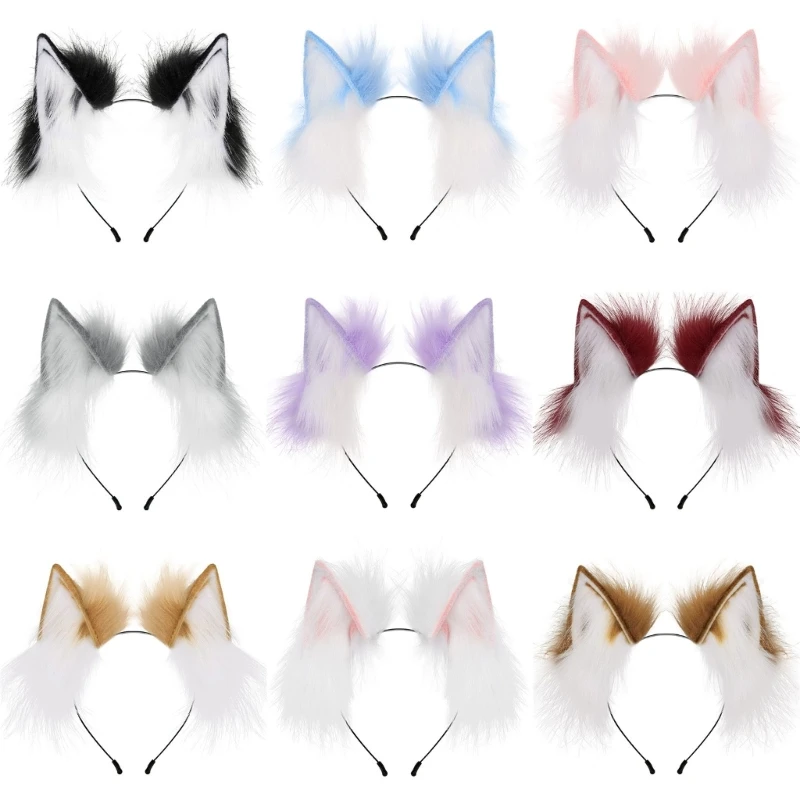 

Masquerades Party Dress Up Hairhoop Artificial Ear Headbands Animes Hairhoop