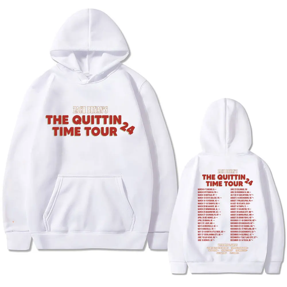 Zach Bryan The Quittin Time Tour Hoodie Men Women Fashion Vintage Oversized Hooded Sweatshirt Male Casual Fleece Cotton Hoodies