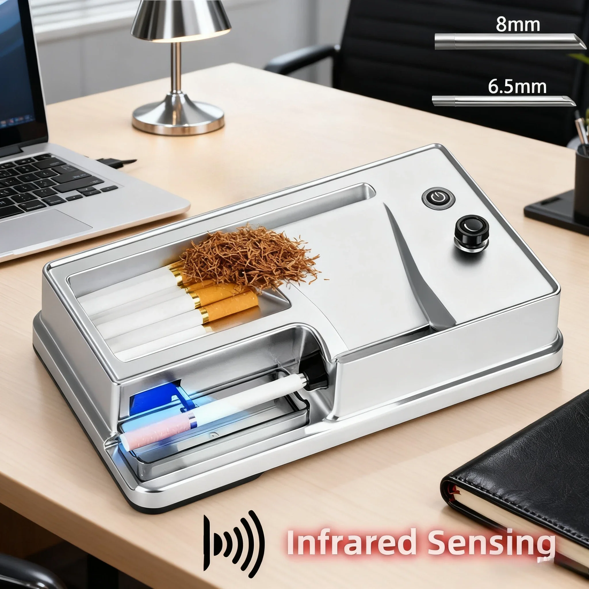 

Dual-use Electric Cigarette Rolling Machine with Infrared Sensor 6.5mm 8mm Automatic Tobacco Injector Maker Smoking Accessories