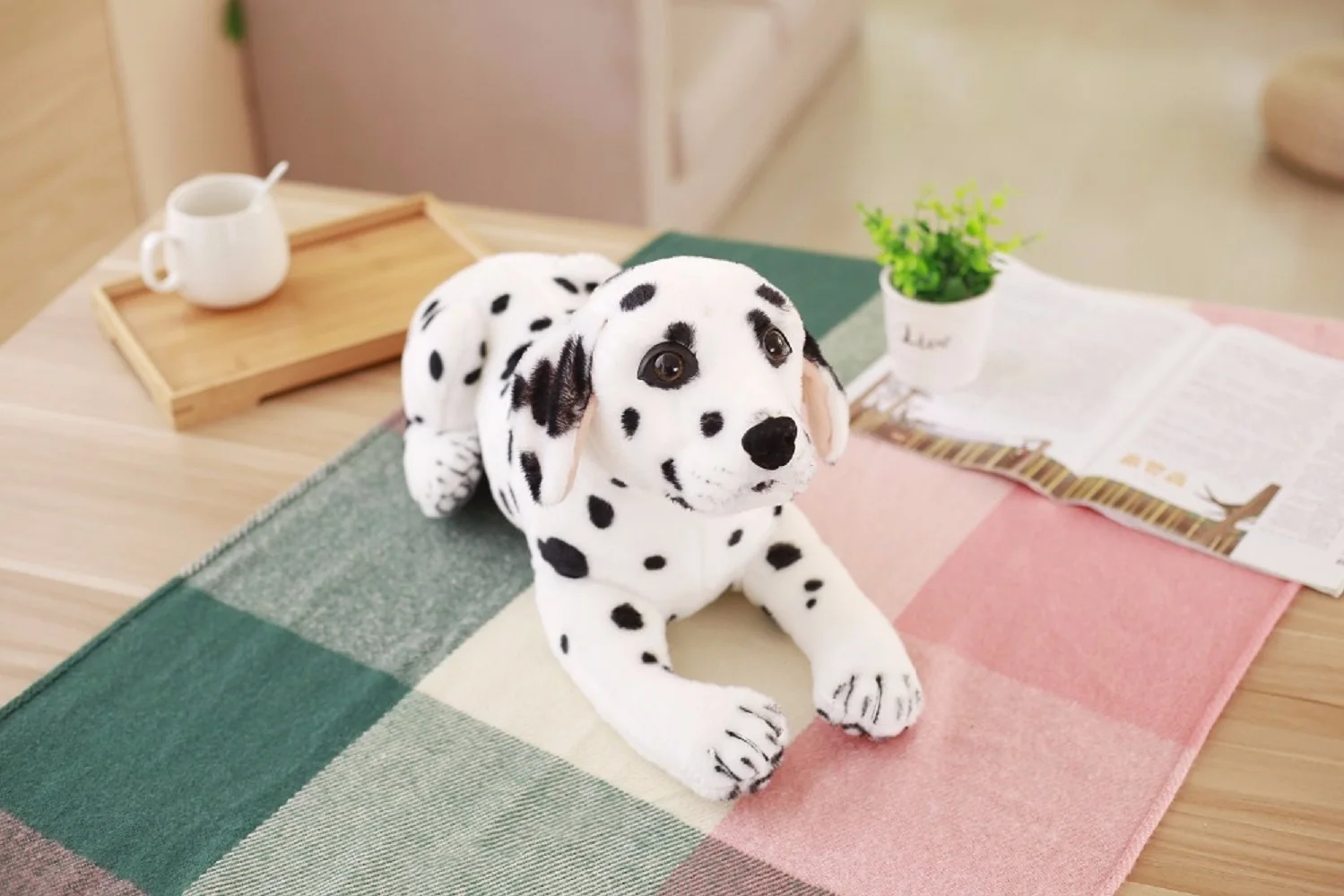 

new simulaiton plush spot dog toy lying Dalmatian doll gift about 45cm