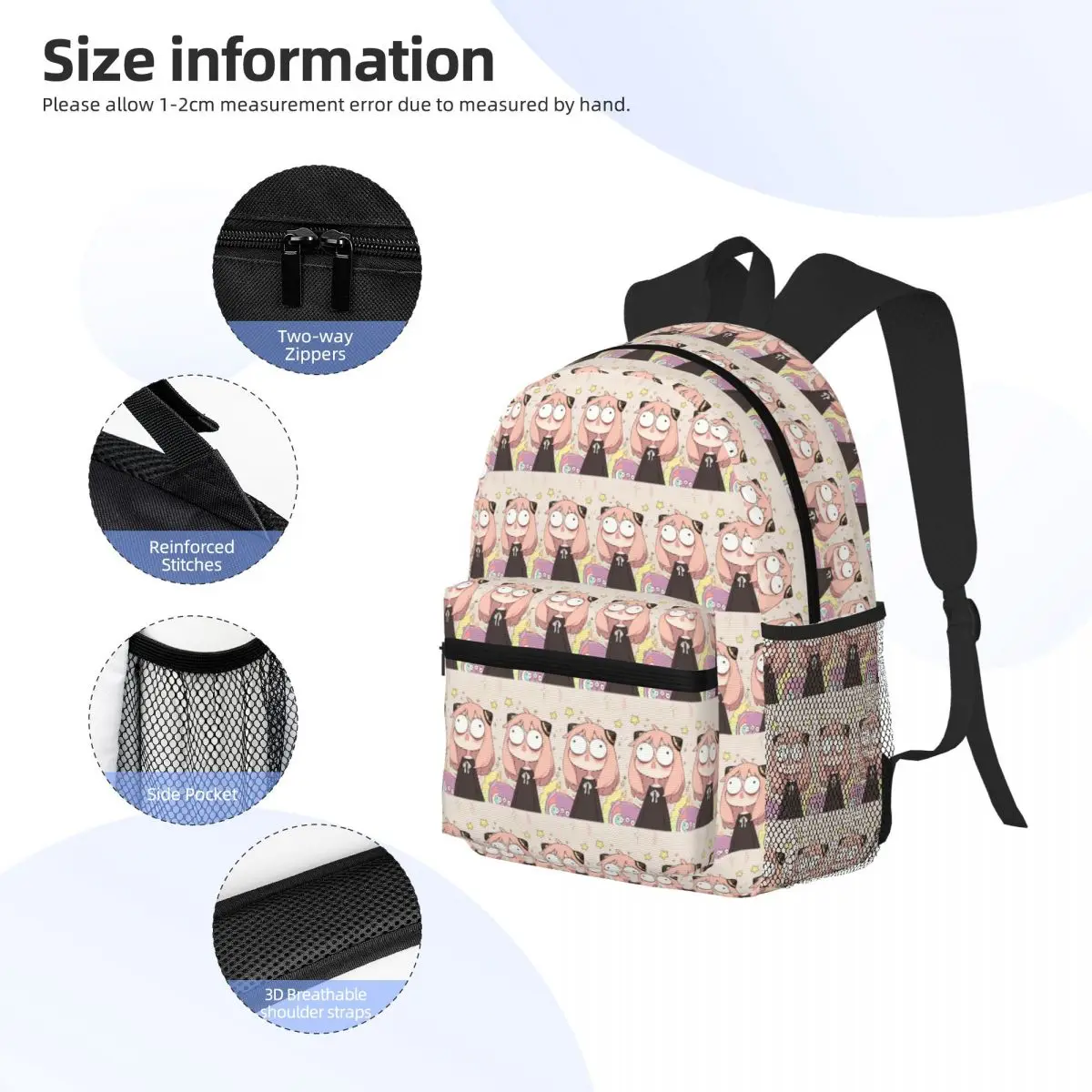 Mochila para estudiantes de dibujos animados de la familia Spy X, mochila escolar para senderismo, mochila de viaje para niños y niñas, mochila de moda, bolsos de hombro