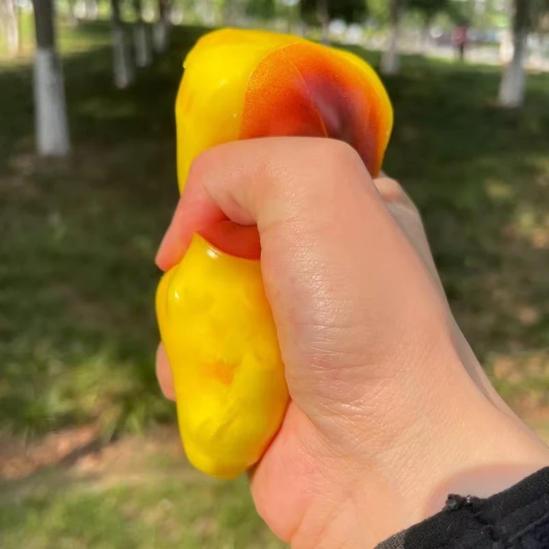 Crispy Sound Caramel Pudding Food Shaped Squeezing Toy Homemade DIY Handmade Stress Relief Ball Non-rebound Stress Relieving Toy image 2