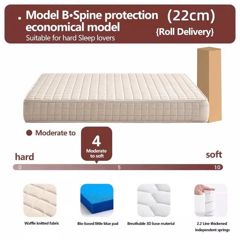 Scientific Support High Breathability Mattress Comfortable Compression Roll Package Independent Spring Mattress