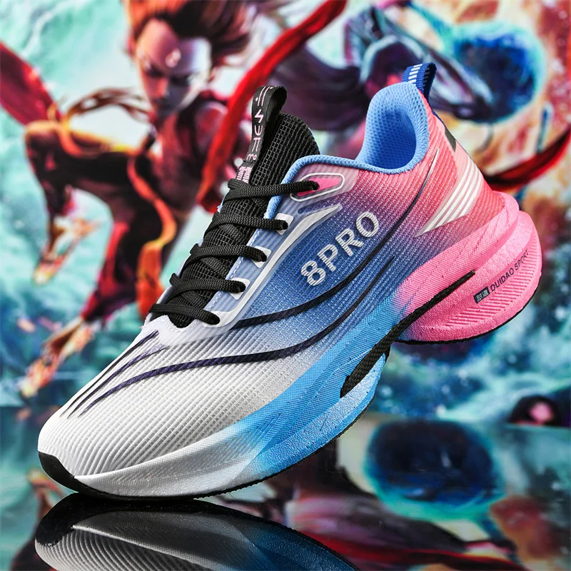 

Мужские спортивные кроссовки для марафона на воздушной подушке с карбоновой пластиной, дышащие легкие женские удобные спортивные нескользящие кроссовки