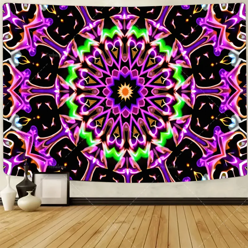

1pc Wall Tapestry Vibrant Mandala Tapestry - Boho Chic Wall Hanging for Living Room Decor