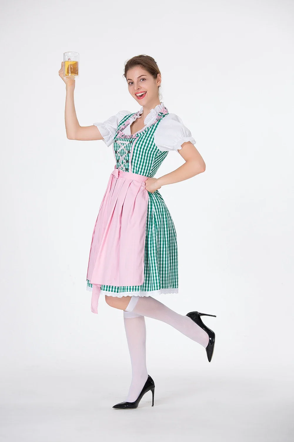 German Traditional Oktoberfest Costume Lady Classic Bavarian Beer Girl Dirndl Dress Suit Octoberfest Beer Maid Wench Costume