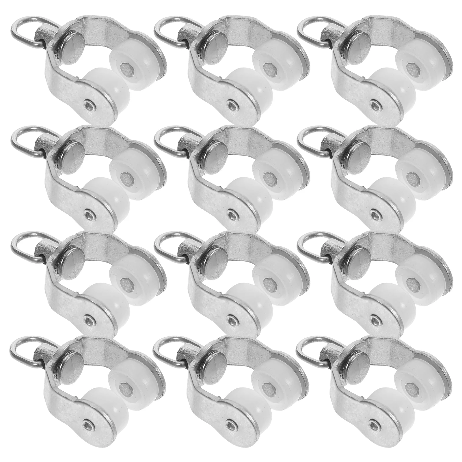 

20 Pcs Tray Decor Curtain Pulley Accessories Slider Track Rollers Toy White Curtains