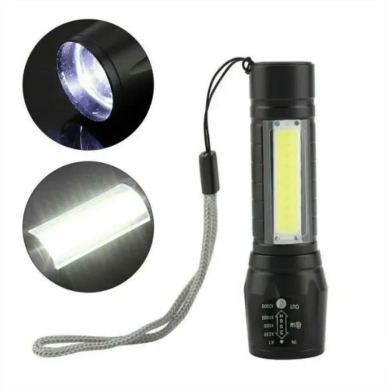 Lanterne étanche portable COB LED DulUSB aste, lampe de poche zoomable, lampe torche, mise au point, 3 modes, camping